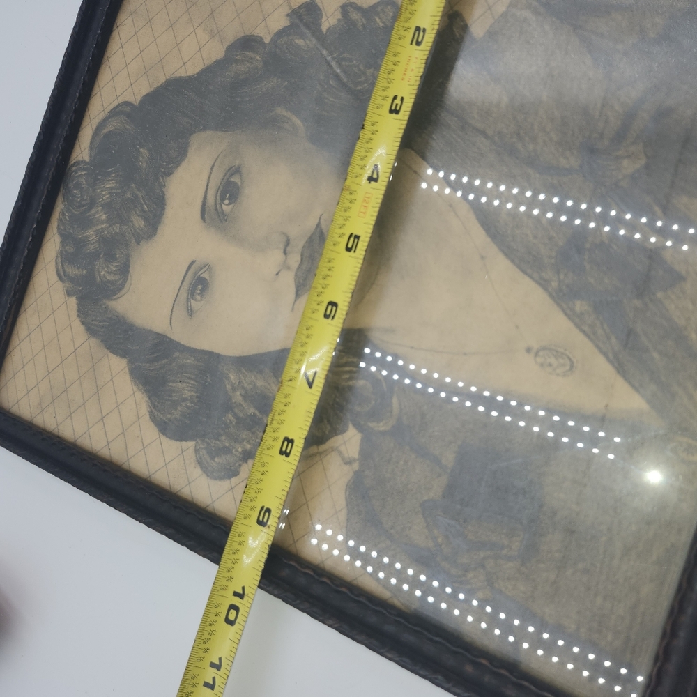 Vintage pencil Original Art work war soldier woman 10" x 13" Unsigned Portrait - Picture 7 of 15